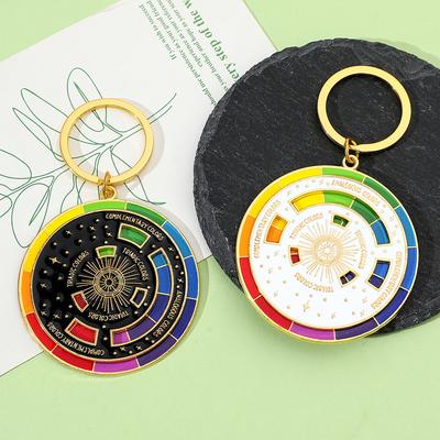 Porte-clés Roue Chromatique pour Peintres Porte-clés Interactif Art Clé Seau Cadeaux