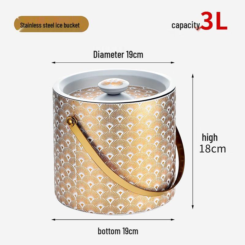ZISIZ Insulated Stainless Steel Ice Bucket