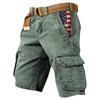 Shorts Masculinos de Verão Estampados para Exterior Shorts Masculinos Largos com Múltiplos Bolsos