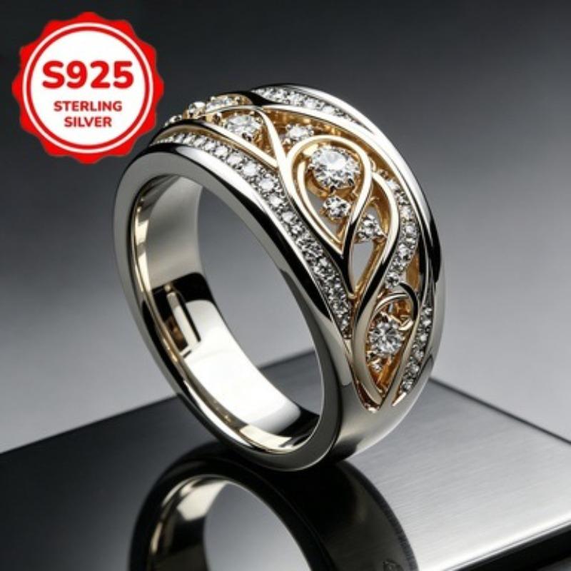 Ladies925Sterling silver ring inlay3A Zirconia is easy to wear and elegant, suitable for daily wear and party outfits, and makes a great graduation