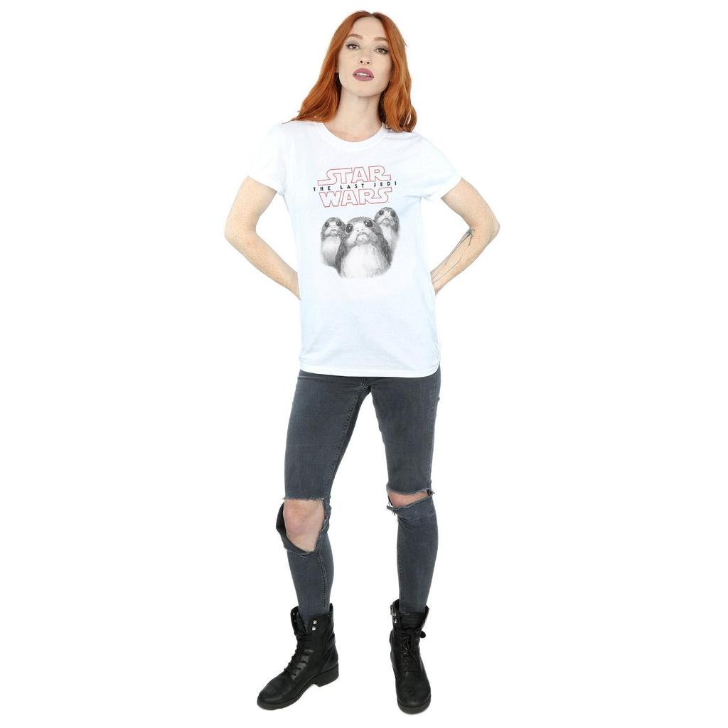 Star Wars Womens/Ladies The Last Jedi Porgs Cotton Boyfriend T-Shirt