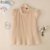 ZANZEA Women Casual Round Neck Summer Sleeveless Blouse