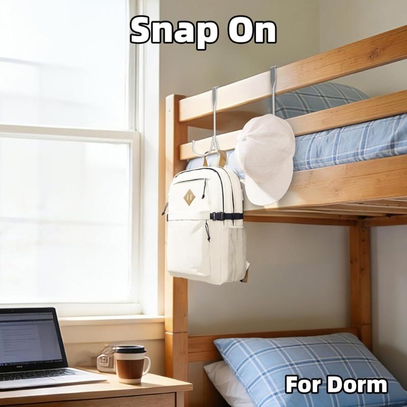 2Pcs Heavy Duty Over The Door Hooks Easy Installation Sturdy Metal Hangers For Coats Bags Towels Clothes
