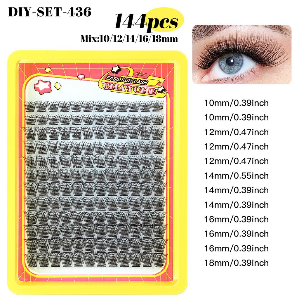 Natural Thick C-Song Single Cluster False Eyelashes 10-18Mmdiy Segmented Multi-Hair Eyelashes