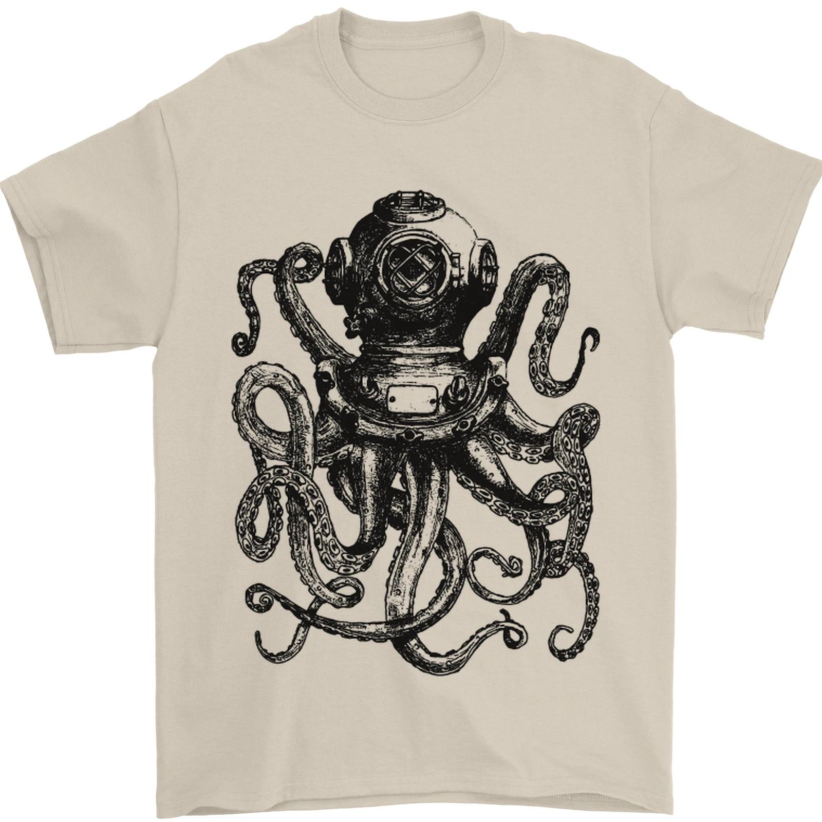 Scuba Octopus Diver Dive Diving Mens T-Shirt 100% Cotton S