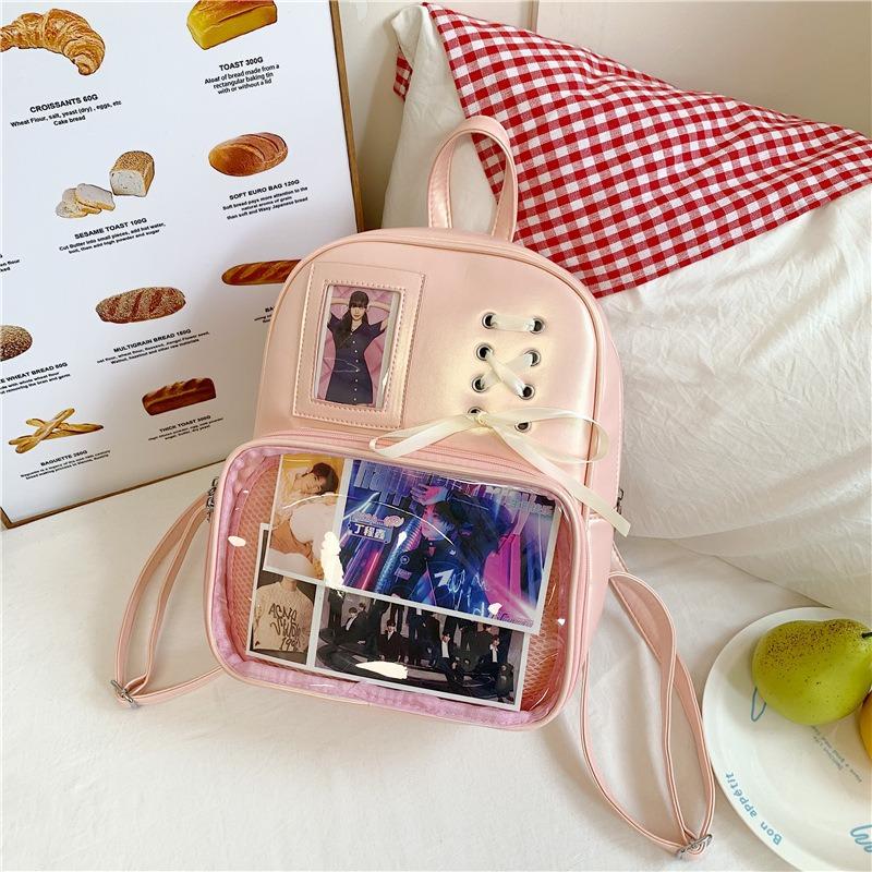 Trendy new transparent backpack high school large capacity college student backpack pain women travel