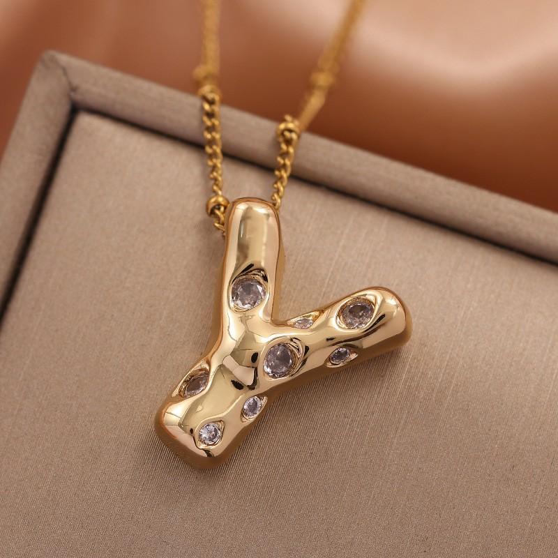 Ladies' Diamond Metal Necklace, Heavy Craftsmanship Premium Design Initial Necklace, Gift for Women, Holiday Present, Party Jewelry.