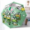 1pc Keroppi Frog Family 35th Anniversary Edition Automatic Open/Closed Umbrella - Portable Three-Fold Design with 8-Bone Iron Frame, Outdoor, Gift for