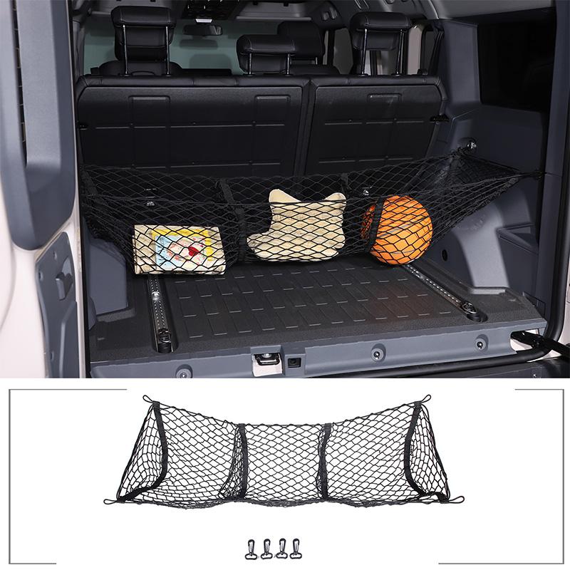 For Ineos Grenadier Car Back Rear Trunk Organizer Net Mesh Seat Elastic String Universal Storage Bag Pocket Auto Organizer