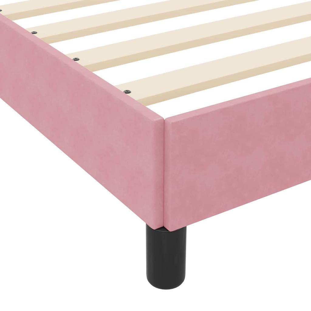Box Spring Bed with Mattress Pink 120 x 190 cm Fabric