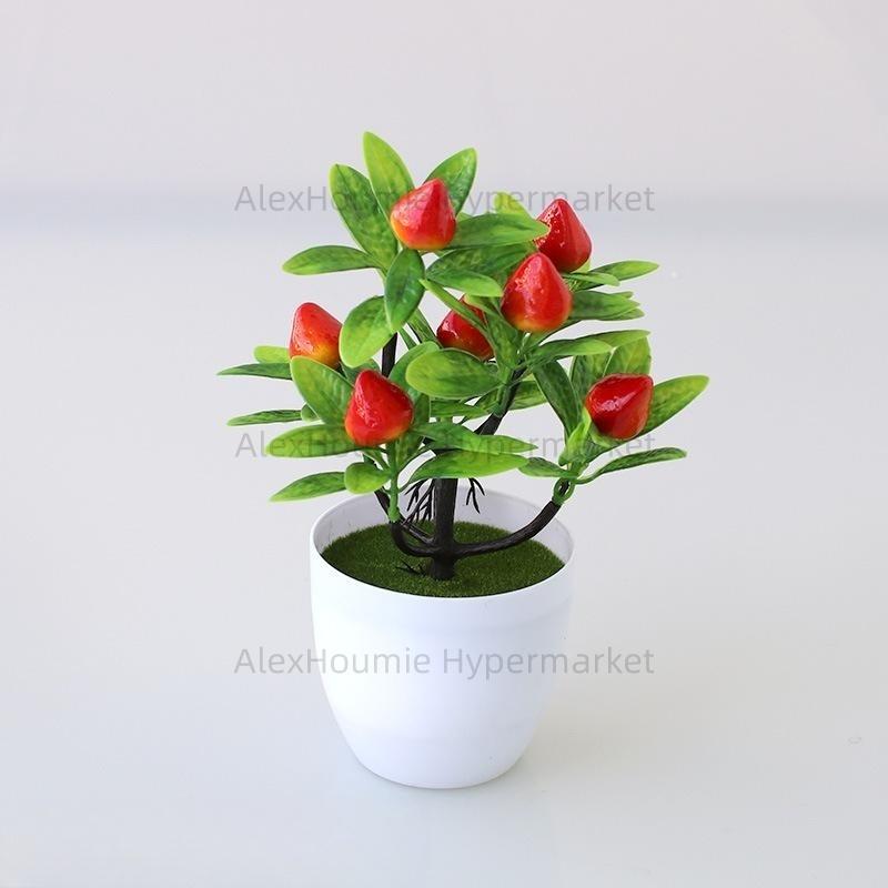 Artificial Lemon Tree Decor Fake Lemon Plants Artificial Lemon Tree Bonsai Fake Greenery Mini Lemon Tree Potted for Home Office