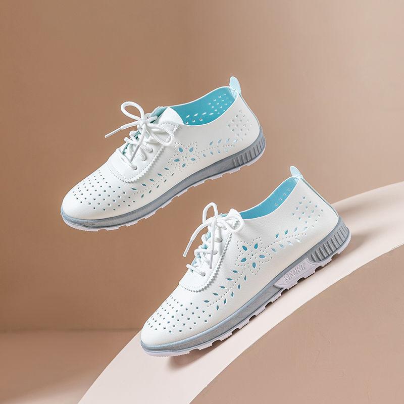 Large Size Women's Shoes, Women's Hollow Hole Shoes, Summer Sandals, Breathable Casual Shoes, Soft Soled Lightweight Shoes