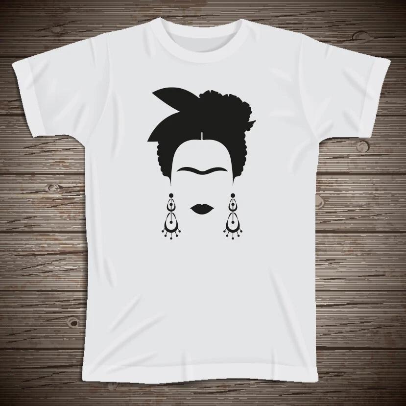 Frida Kahlo T-Shirt A - Cool Feminist Graphic Art Stencil White Tee S