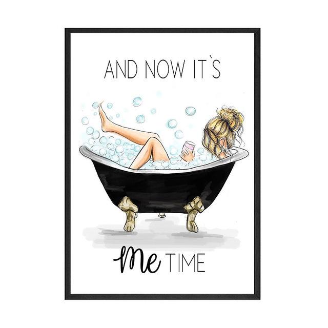 Severská umělecká reprodukce na zeď Girl Room Dekor Malba na plátno Koupelna Nástěnná dekorace It's My Time Plakát a obraz Bez rámu