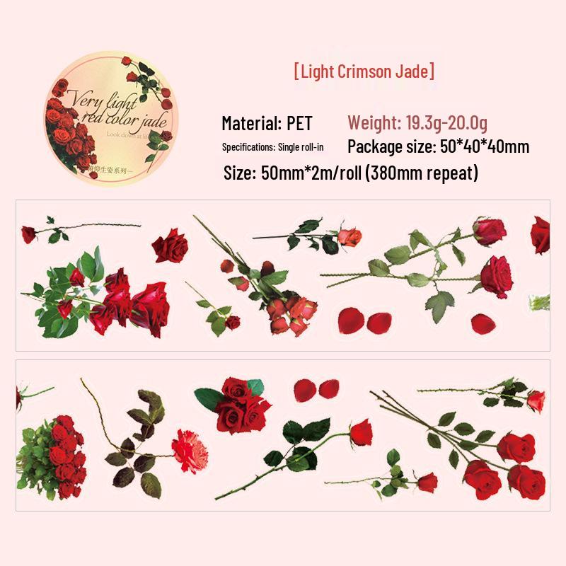 Kusaka ZABC Floral Washi Tape Set: 6 Styles for Journals & DIY Collage