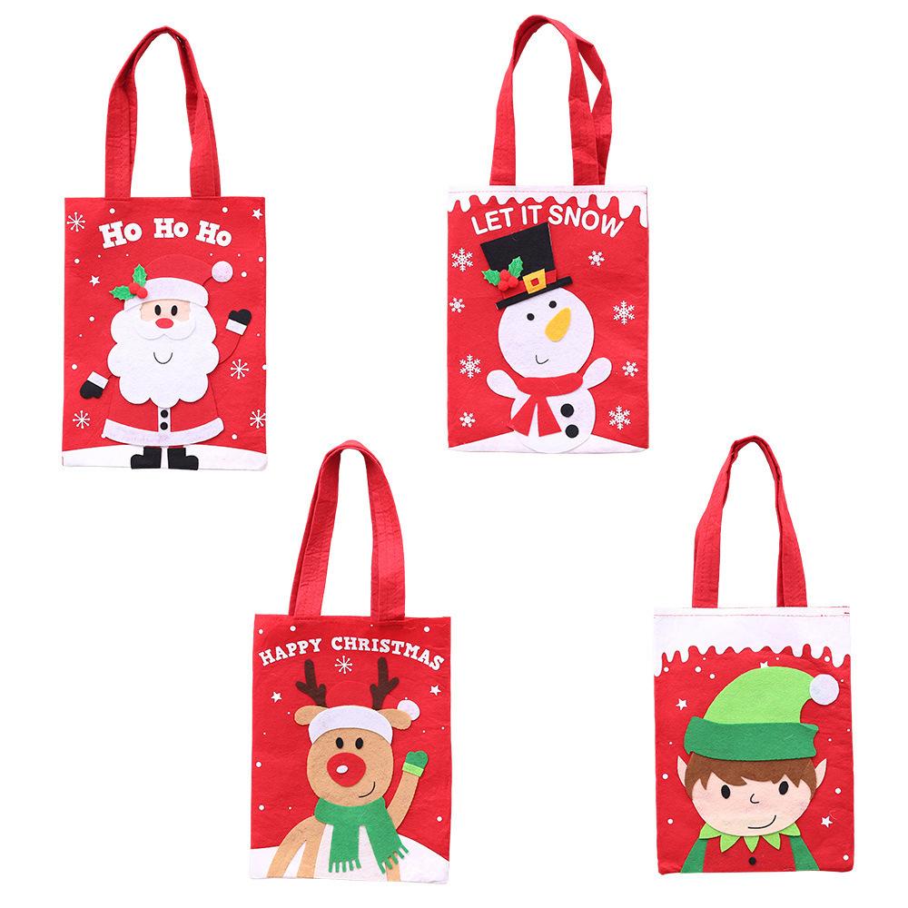 Christmas Decorations Cartoon Sticker Tote Bag Children'S Gift Candy Bag Gift Bag