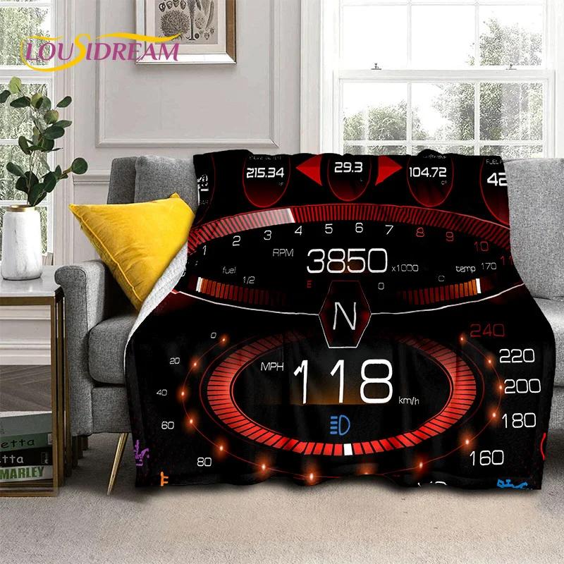 3D Car Dashboard Machine Control Screen Racing Soft Flannel Blanket for Beds Bedroom Sofa,Throw Blanket for Outdoor Leisure Nap
