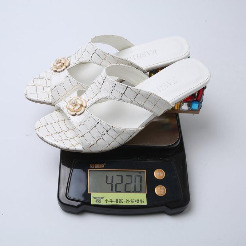 Women's Single Strap Block Heel Slide Sandals, Chunky Heel Summer Dress Shoes