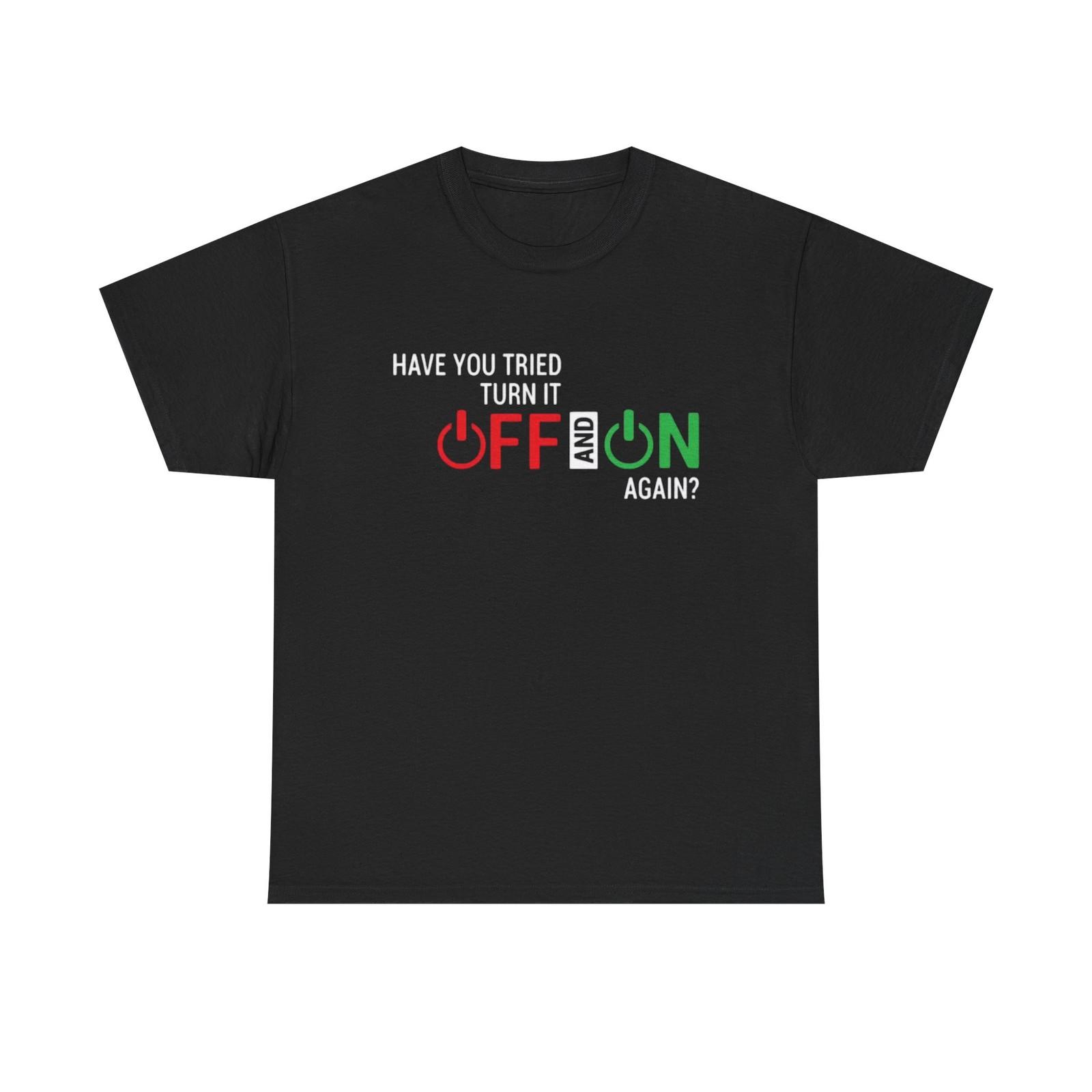 Video Game Graphic T Shirt Funny Off On Gamer Unisex Heavy Cotton Tee XL