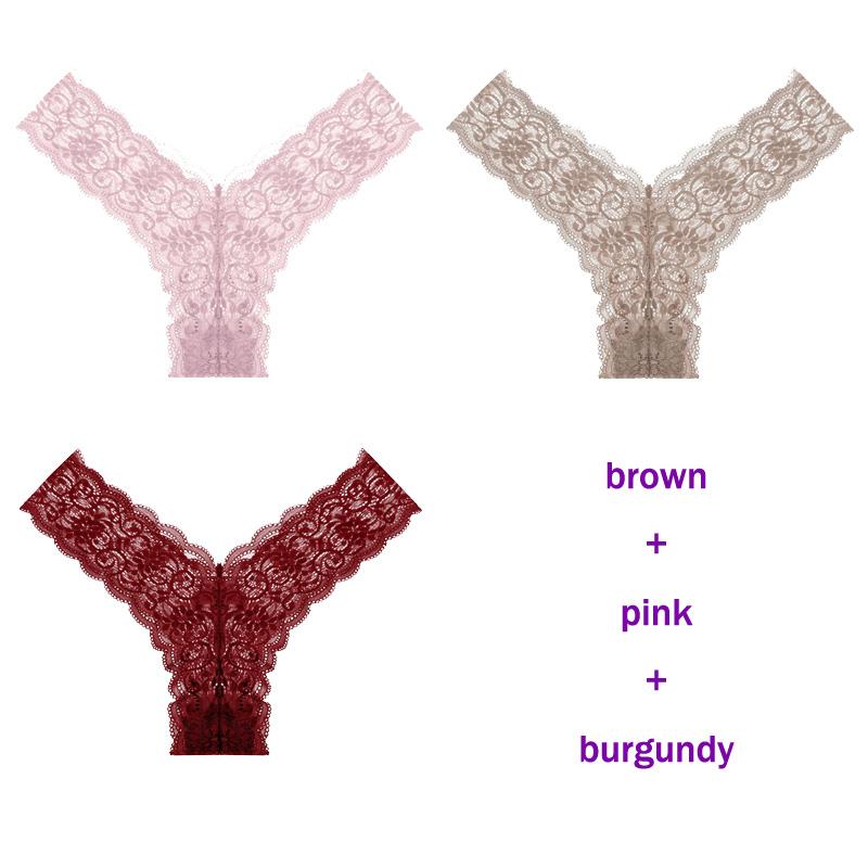 CINOON 3 Teile/los frauen höschen Transparent Low-Taille Unterhose Aushöhlen Tanga Weibliche Nahtlose G-String Sexy Unterwäsche Spitze Dessous panty