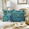 1/4pcs Blue Floral Patterned Pillow Covers Sofa Cushion Cover Home Bedroom Room Decoration