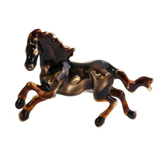 Brooch Horse-Themed Zine Alloy Brooch with Inlaid Crystals Enamel Faux Pearls Fairy Tale Badge Artistic Accessories