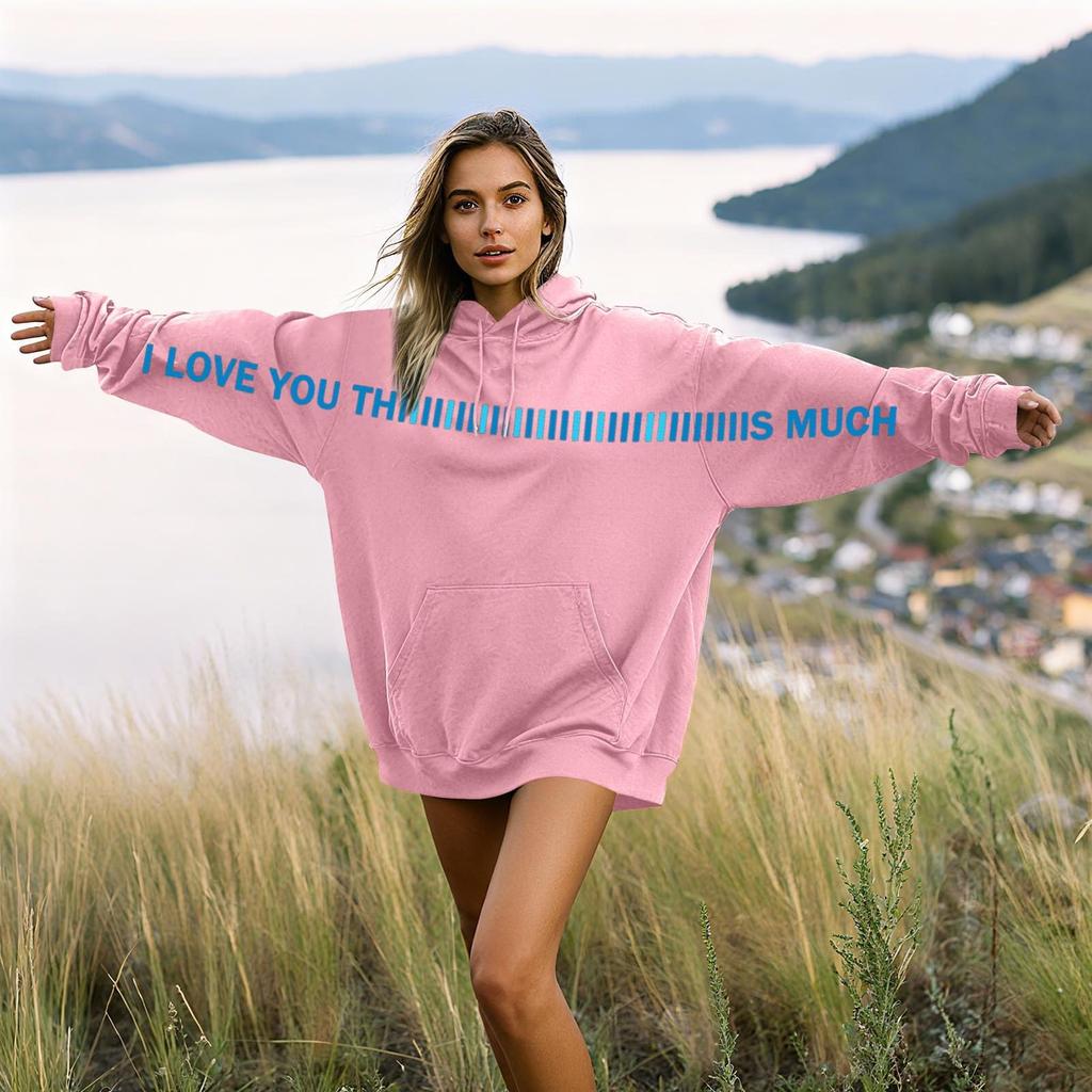 Damen Modisches Lässiges Langärmeliges Paare Buchstaben-Print Kapuzen-Sweatshirt