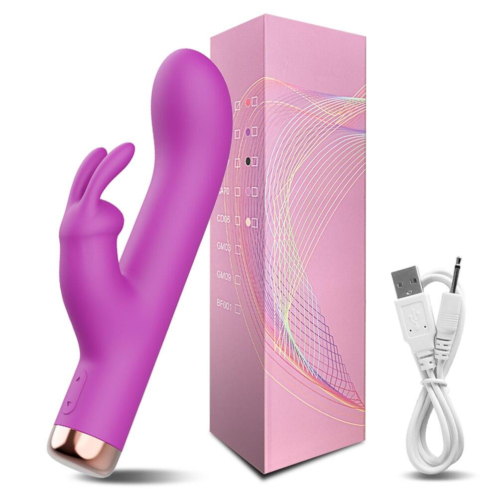 Powerful Rabbit Vibrator for Women Clitoris Stimulator G Spot Massager Mini Dildo Silicone Sex Toys Female Goods for Adults