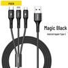 PISEN 3-in-1 Braided Fast Charging Cable for Apple & Huawei Devices