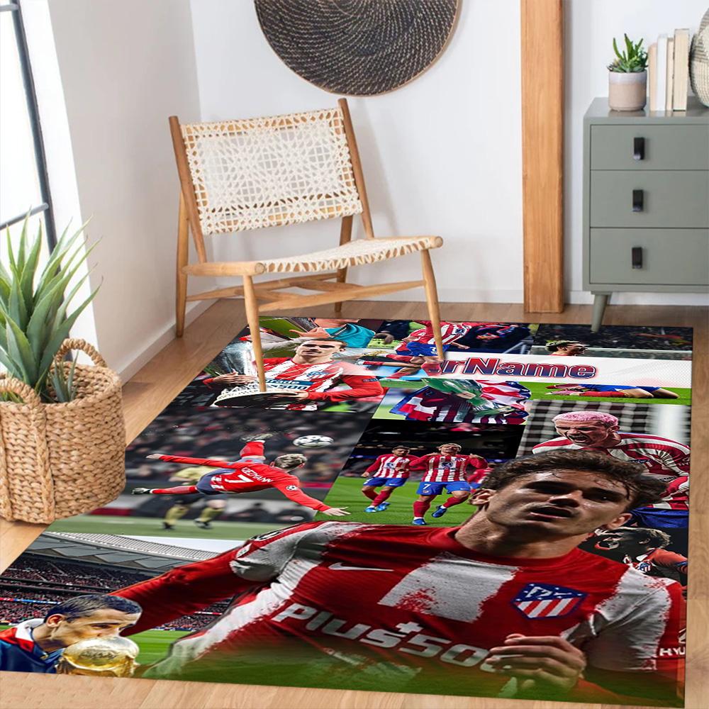 Atletico Madrid Personalized Text Floor Rug Office Rug Suitable for Entryway Balcony Kitchen Playrooms Anti-slip Rug Office home decor