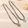 2pcs Heart Cross Cat Pendant Necklace Couple Black Rope Choker Necklace Jewelry