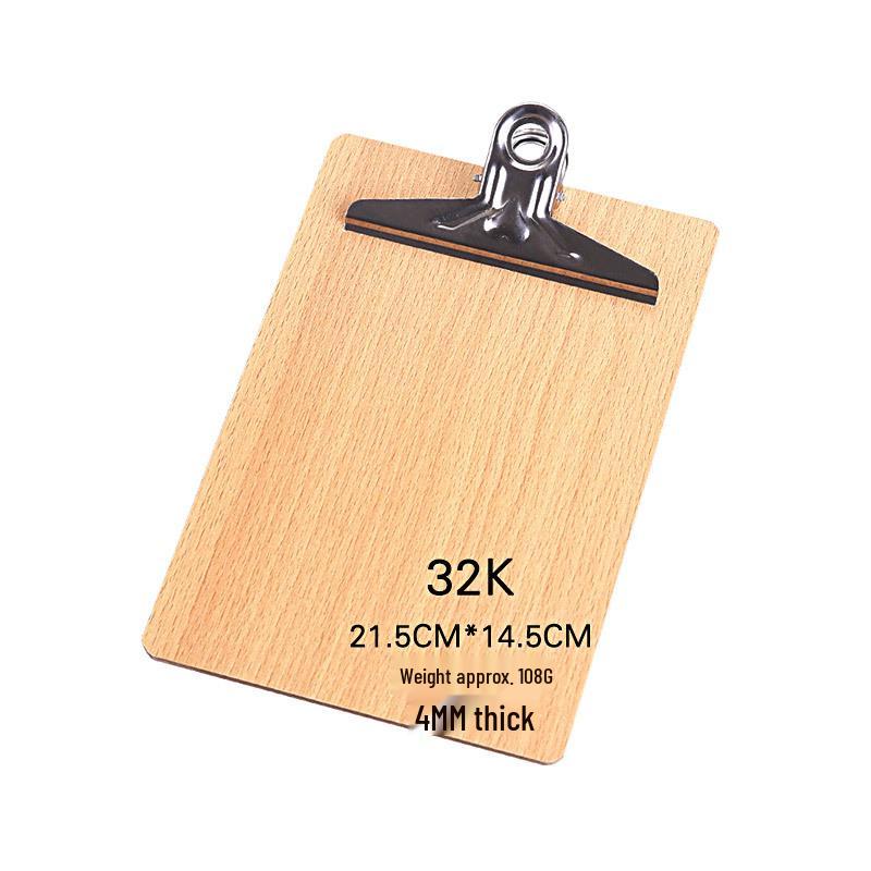 A4 Thickened Wood Clipboard for Office and Document Organization