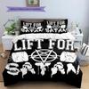 Bettwäsche mit Satansymbol-Muster, Steppbett-Set Bettbezug Kissenbezug Heim-Geburtstagsgeschenk (1 Bettbezug + 2 Kissenbezüge, ohne Füllung)