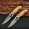 Folding Knife Damascus Pattern Camping Mountaineering Portable Multi Purpose Folding Knife Klappmesser Buterffly