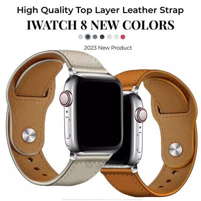Δερμάτινο λουράκι Για λουράκι ρολογιού Apple 44mm 45mm 41mm 40mm 49mm 42mm 38mm 45 44 mm correa βραχιόλι iWatch series 3 4 6 SE 7 8 ultra
