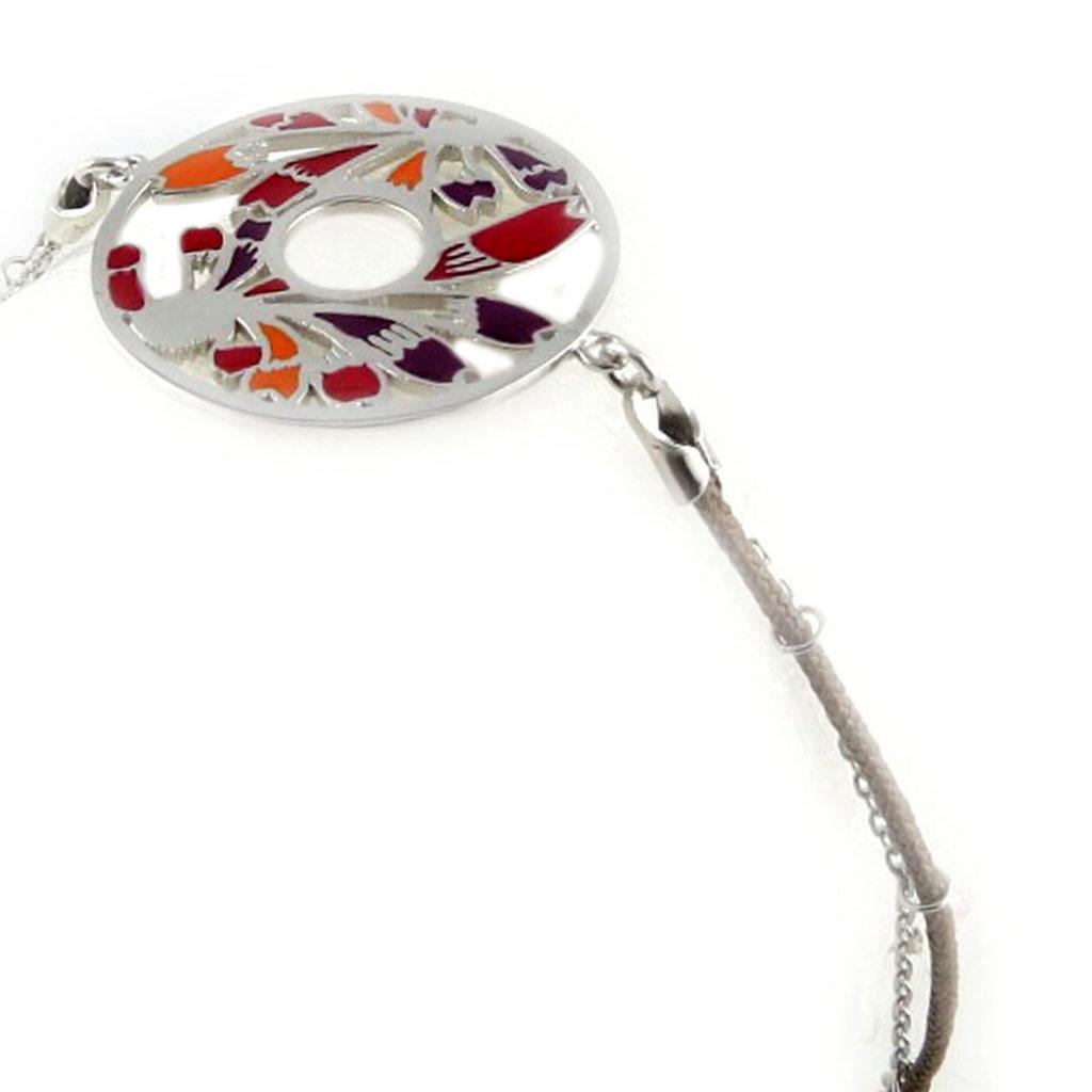 Altesse [L0082] - Silver Bracelet 'Calypso' Red Purple Orange