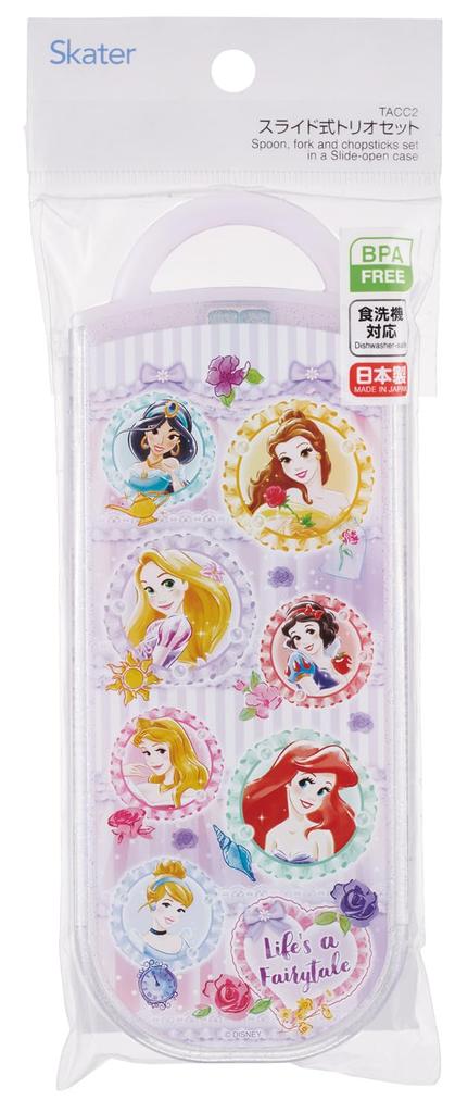 Skater Bento Chopsticks Trio Set Disney Princess 26 Girls Children's (Chopsticks, Spoon, Fork) 16.5cm TACC2-A