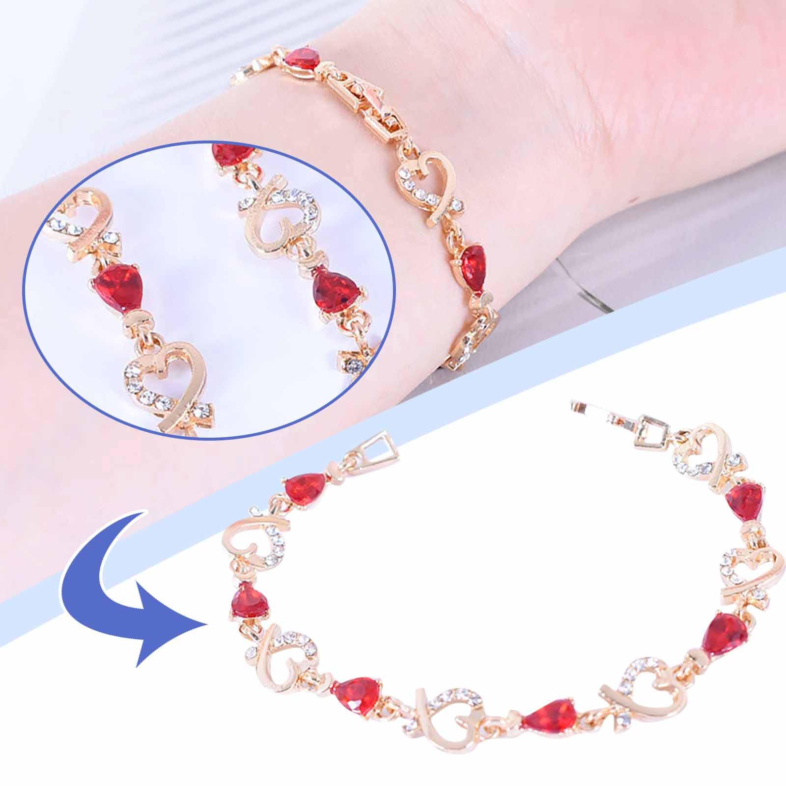 

Изысканный женский браслет с полым сердцем и темпераментом с цветком и бриллиантами