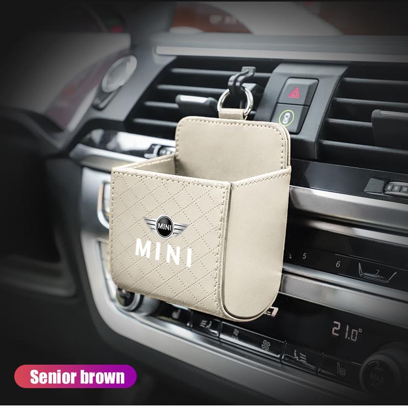 

Car Vent Phone Holder Storage Box Car Storage Accessories For MINI WORKS One Cooper JCW R60 R59 R58 R57 R56 R55 R53 R52 F55 F56 покинуть белый