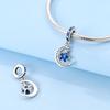 Dream Series Copper Craft Blue Zircon Sparkling Star And Moon Pendant Fit Handmade Bracelet Necklaces Ladies' Jewelry