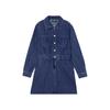 Rap Out-Pocket Shirt-Style Collar Denim Dress Aq1Do260