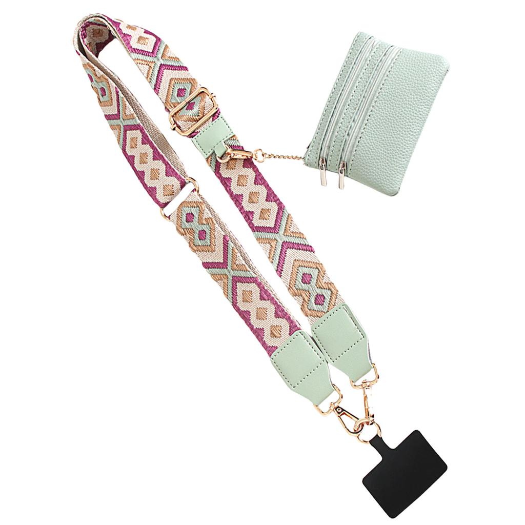 Adjustable Phone Strap Multifunctional Phone Strap Clip and Go Strap Phone Strap with Zippered Pouch Easy to Use