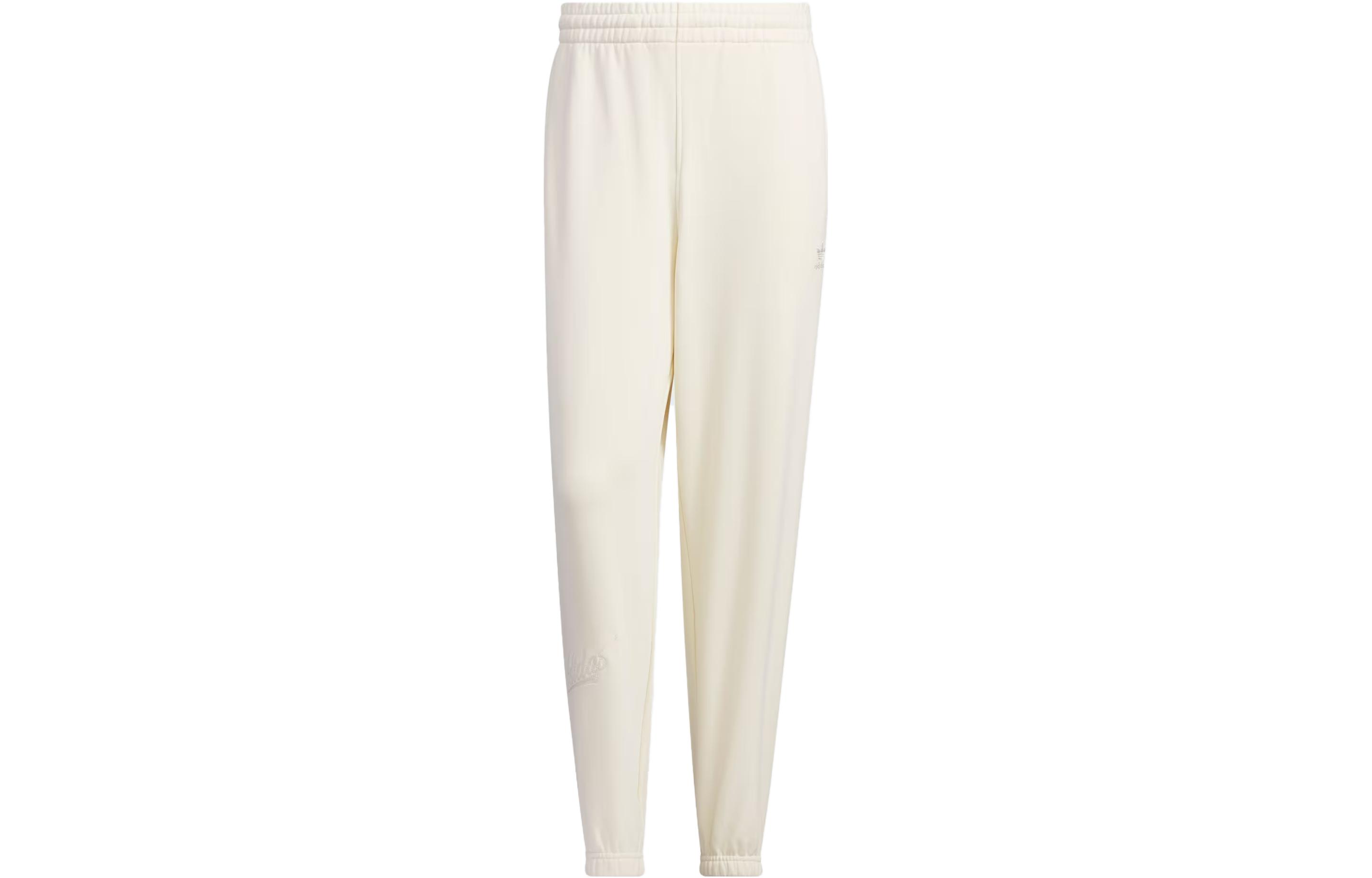 

Adidas Originals BADGE KNIT Knitted Sweatpants Men s Ivory Moderate Cuffed Pants IZ1523 XL