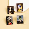 Retro Abstract Art Portrait Metal Badges: Oil Painting Brooches & Book Bag Decor