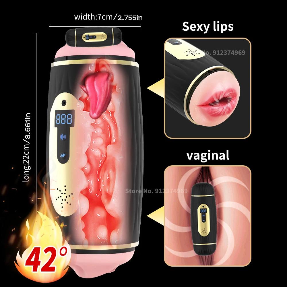 Automatic Male Masturbator Cup For Men Sex Toy 10 Vibrating Electric Pocket Pussy Stroker Vibrator Penis Stimulation Sex Machine