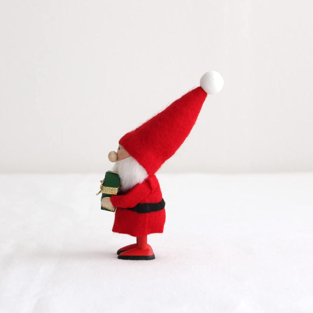 Nordica Nisse Christmas Wooden Doll Heartful Santa Green x Gold