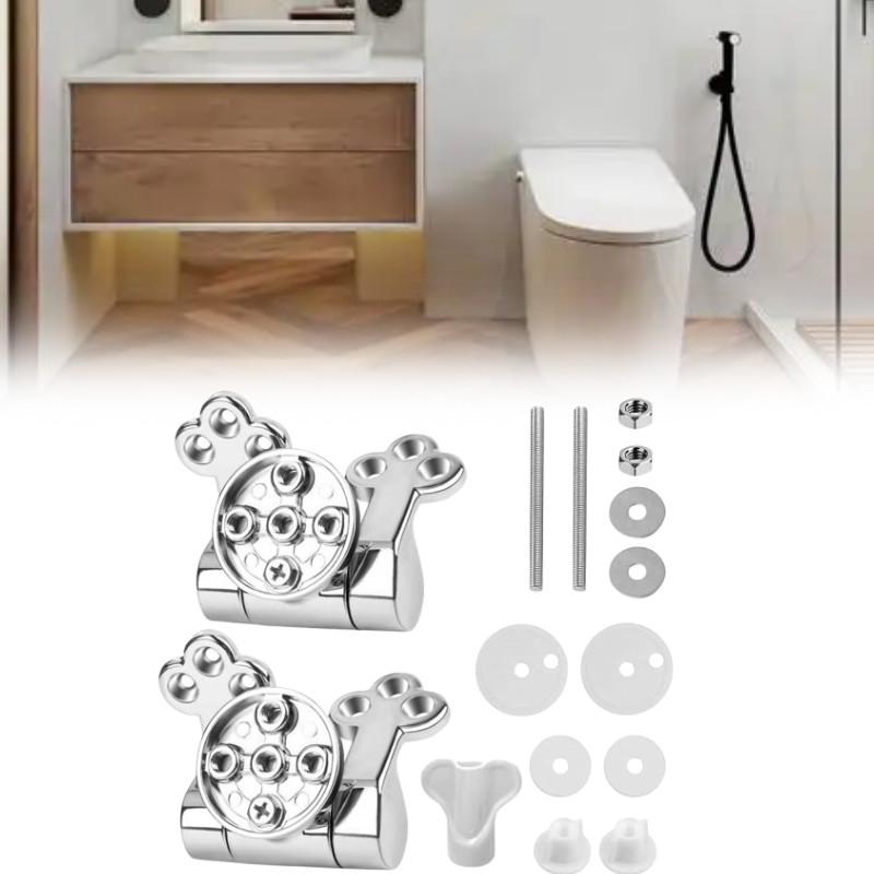 Toilet Zinc Alloy Hinge With Plum Blossom Shape For Hotels Bathroom Renovations