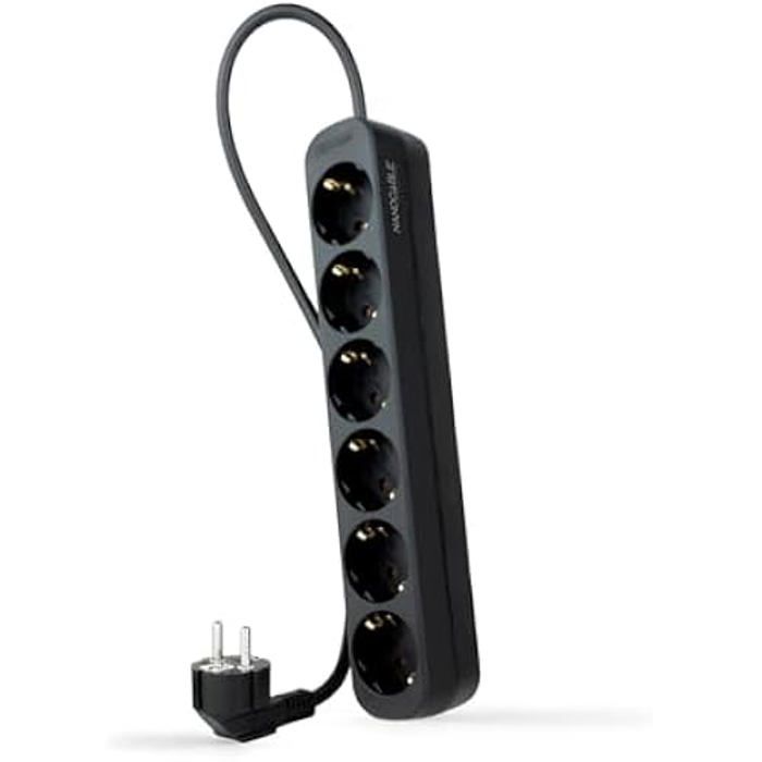 NANOCABLE 10.37.0006-NS-BK - Multiprise avec 6 Prises, 1,4 m, Noir
