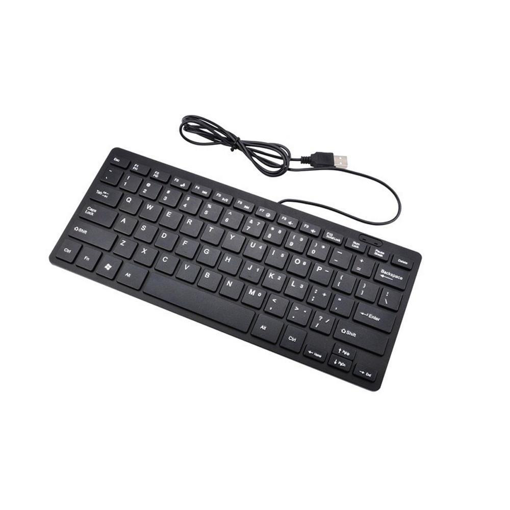 Wired Keyboard Black Computer Keyboard Multimedia Wired Ultra-Thin Keyboard with Keyboard Cover Protector Skin Color : Black