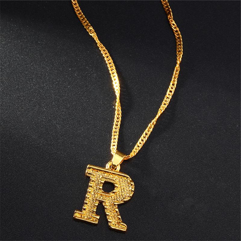 26 Alphabet Gold Plated Pendant Necklace Accessories Initial Necklace For Women Dainty Gold Letter A-Z Pendant